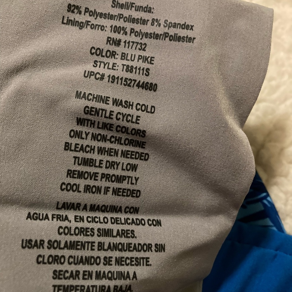 Men’s ZeroXposur blue tropical swim trunks - Picture 7 of 7